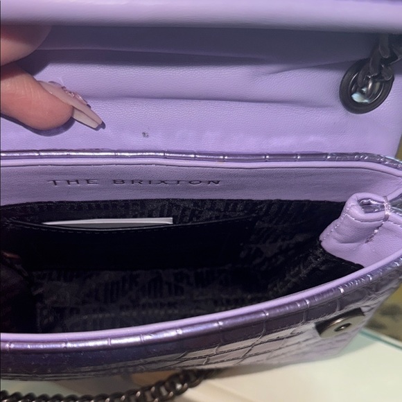 Kurt Geiger Purple Croc-Embossed Crossbody Bag - Picture 5 of 5